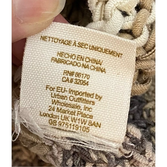 Free People Taupe Beige Gray Ivory Striped Open Loose Knit Sweater, Size Small - Picture 10 of 11